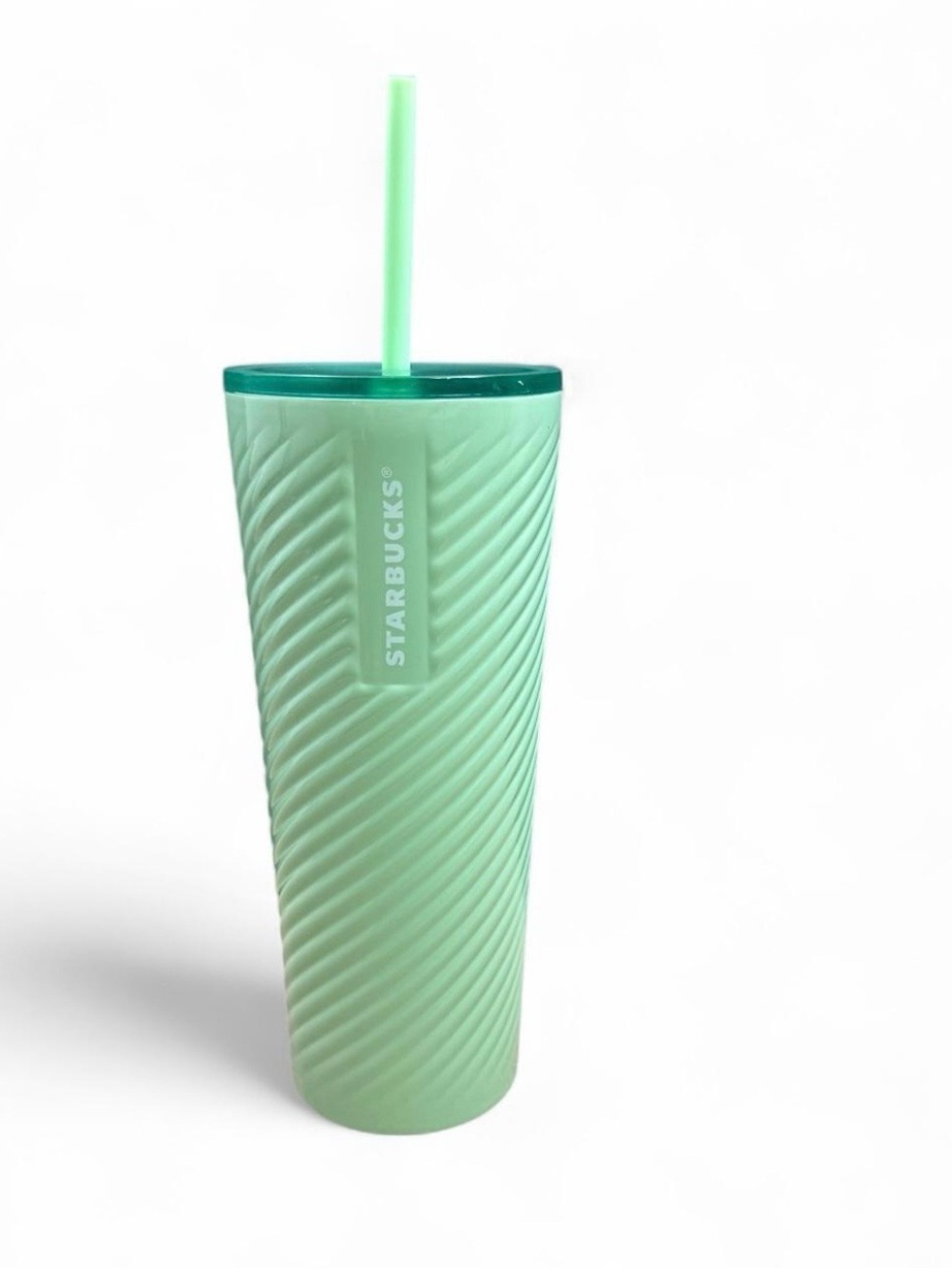 Starbucks Mint Green Spiral Swirl Stainless Steel Venti Cold Cup Tumbler 24oz